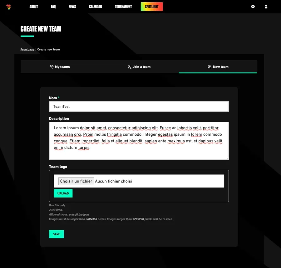 Create team